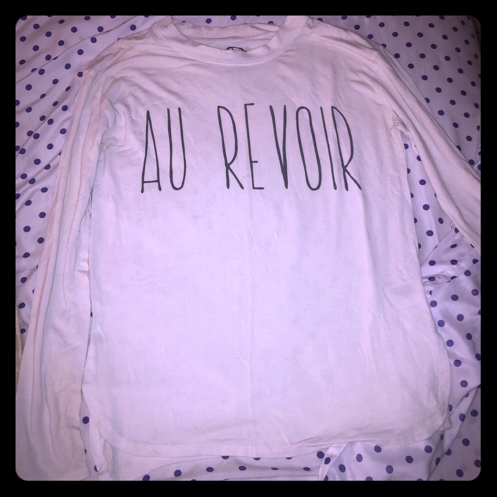 Recycled Karma Au Revoir white long sleeve shirt